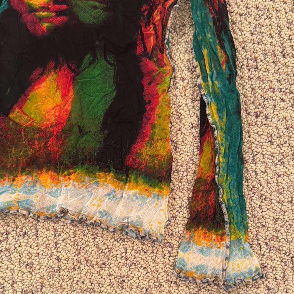 Jean Paul Gaultier Vintage Colorful Women's Top with Artistic Face Print - Picture 5 of 7